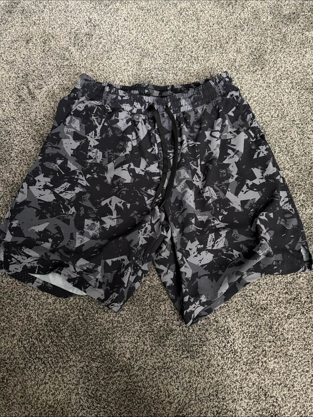 Men's Black & Gray Camo Performance Athletic Shorts